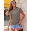 image:imageLUXVEER Womens Short Sleeve Tops Pleated Crewneck Loose Fit T Shirt Business Casual Dressy Work Shirts 2026 Summer BlousesGrey