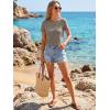 image:imageLUXVEER Womens Short Sleeve Tops Pleated Crewneck Loose Fit T Shirt Business Casual Dressy Work Shirts 2026 Summer BlousesGrey