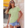 image:imageLUXVEER Womens Short Sleeve Tops Pleated Crewneck Loose Fit T Shirt Business Casual Dressy Work Shirts 2026 Summer BlousesLight Green