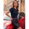 image:imageLUXVEER Womens Short Sleeve Tops Pleated Crewneck Loose Fit T Shirt Business Casual Dressy Work Shirts 2026 Summer BlousesNavy