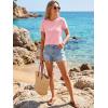 image:imageLUXVEER Womens Short Sleeve Tops Pleated Crewneck Loose Fit T Shirt Business Casual Dressy Work Shirts 2026 Summer BlousesPink