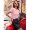 image:imageLUXVEER Womens Short Sleeve Tops Pleated Crewneck Loose Fit T Shirt Business Casual Dressy Work Shirts 2026 Summer BlousesPink