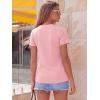 image:imageLUXVEER Womens Short Sleeve Tops Pleated Crewneck Loose Fit T Shirt Business Casual Dressy Work Shirts 2026 Summer BlousesPink