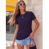 image:imageLUXVEER Womens Short Sleeve Tops Pleated Crewneck Loose Fit T Shirt Business Casual Dressy Work Shirts 2026 Summer BlousesPurple