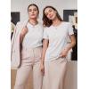 image:imageLUXVEER Womens Short Sleeve Tops Pleated Crewneck Loose Fit T Shirt Business Casual Dressy Work Shirts 2026 Summer BlousesWhite