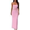 image:imageKaximil Womens Sexy Spaghetti Strap Maxi Dresses Bodycon Cocktail Wedding Guest Foamal Long DressPink