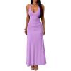 image:imageKaximil Womens Sexy V Neck Halter Maxi Dresses Bodycon Cocktail Wedding Guest Long DressPurple