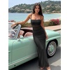 image:imageKaximil Womens Sexy Spaghetti Strap Maxi Dresses Bodycon Cocktail Wedding Guest Formal Long DressBlack