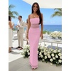 image:imageKaximil Womens Sexy Spaghetti Strap Maxi Dresses Bodycon Cocktail Wedding Guest Formal Long DressPink
