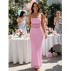 image:imageKaximil Womens Sexy Spaghetti Strap Maxi Dresses Bodycon Cocktail Wedding Guest Formal Long DressPink