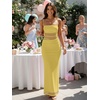 image:imageKaximil Womens Sexy Spaghetti Strap Maxi Dresses Bodycon Cocktail Wedding Guest Formal Long DressYellow