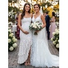 image:imageKaximil Womens Sexy Spaghetti Strap Maxi Dresses Ruched Bodycon Ruffle Mermaid Cocktail Wedding Guest Dress 2026Dot White