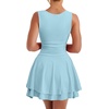 image:imageKaximil Womens Square Neck Ruffle Hem Mini Dress Ruched Waist Short Party DressesBaby Blue