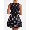 image:imageKaximil Womens Square Neck Ruffle Hem Mini Dress Ruched Waist Short Party DressesDot Black