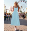 image:imageKaximil Womens Square Neck Sleeveless A Line Maxi Dress Smocked Ruffle Flowy Casual Long DressesBaby Blue