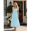 image:imageKaximil Womens Square Neck Sleeveless A Line Maxi Dress Smocked Ruffle Flowy Casual Long DressesBaby Blue