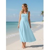 image:imageKaximil Womens Square Neck Sleeveless A Line Maxi Dress Smocked Ruffle Flowy Casual Long DressesBaby Blue