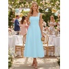 image:imageKaximil Womens Square Neck Sleeveless A Line Maxi Dress Smocked Ruffle Flowy Casual Long DressesBaby Blue