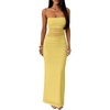 image:imageKaximil Womens Sexy Spaghetti Strap Maxi Dresses Bodycon Cocktail Wedding Guest Formal Long DressYellow