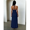 image:imageKaximil Womens Sexy V Neck Halter Maxi Dresses Bodycon Cocktail Wedding Guest Long DressNavy