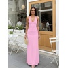 image:imageKaximil Womens Sexy V Neck Halter Maxi Dresses Bodycon Cocktail Wedding Guest Long DressPink
