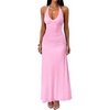 image:imageKaximil Womens Sexy V Neck Halter Maxi Dresses Bodycon Cocktail Wedding Guest Long DressPink