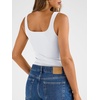image:imageTrendy Queen 3 Pack Womens Double Lined Square Neck Tank Tops for Summer Going OutPink White Black