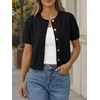 image:imageTrendy Queen Short Sleeve Cardigan Sweaters for Women Cropped Tops Summer 2026 Spring Outfits Cute Casual Y2k Fashion ClothesBlack