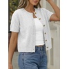 image:imageTrendy Queen Short Sleeve Cardigan Sweaters for Women Cropped Tops Summer 2026 Spring Outfits Cute Casual Y2k Fashion ClothesGrey