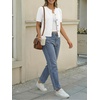 image:imageTrendy Queen Short Sleeve Cardigan Sweaters for Women Cropped Tops Summer 2026 Spring Outfits Cute Casual Y2k Fashion ClothesWhite