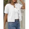 image:imageTrendy Queen Short Sleeve Cardigan Sweaters for Women Cropped Tops Summer 2026 Spring Outfits Cute Casual Y2k Fashion ClothesWhite