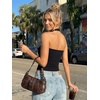 image:imageTrendy Queen Womens Halter Tank Tops  Square Neck Sleeveless Going Out amp Vacation TopsBlack