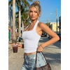 image:imageTrendy Queen Womens Halter Tank Tops  Square Neck Sleeveless Going Out amp Vacation TopsWhite