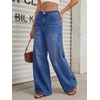 image:imageTrendy Queen Womens High Waisted Wide Leg Barrel Jeans Stretch Baggy Flare Denim PantsBluing