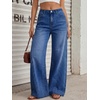 image:imageTrendy Queen Womens High Waisted Wide Leg Barrel Jeans Stretch Baggy Flare Denim PantsBluing