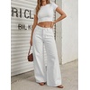 image:imageTrendy Queen Womens High Waisted Wide Leg Barrel Jeans Stretch Baggy Flare Denim PantsWhite