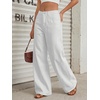 image:imageTrendy Queen Womens High Waisted Wide Leg Barrel Jeans Stretch Baggy Flare Denim PantsWhite