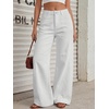 image:imageTrendy Queen Womens High Waisted Wide Leg Barrel Jeans Stretch Baggy Flare Denim PantsWhite