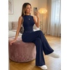 image:imageTrendy Queen Womens Sleeveless Mock Neck Palazzo Romper Casual Summer OutfitsNavy