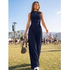 image:imageTrendy Queen Womens Sleeveless Mock Neck Palazzo Romper Casual Summer OutfitsNavy