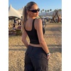image:imageTrendy Queen Womens Square Neck Crop Tank Top Double Lined Basic Going Out TopsBlack