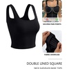 image:imageTrendy Queen Womens Square Neck Crop Tank Top Double Lined Basic Going Out TopsBlack