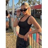 image:imageTrendy Queen Womens Square Neck Crop Tank Top Double Lined Basic Going Out TopsBlack