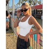 image:imageTrendy Queen Womens Square Neck Crop Tank Top Double Lined Basic Going Out TopsWhite