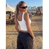 image:imageTrendy Queen Womens Square Neck Crop Tank Top Double Lined Basic Going Out TopsWhite