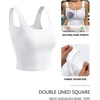 image:imageTrendy Queen Womens Square Neck Crop Tank Top Double Lined Basic Going Out TopsWhite