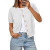 image:imageTrendy Queen Short Sleeve Cardigan Sweaters for Women Cropped Tops Summer 2026 Spring Outfits Cute Casual Y2k Fashion ClothesGrey