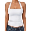 image:imageTrendy Queen Womens Halter Tank Tops  Square Neck Sleeveless Going Out amp Vacation TopsWhite