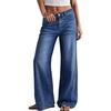 image:imageTrendy Queen Womens High Waisted Wide Leg Barrel Jeans Stretch Baggy Flare Denim PantsBluing