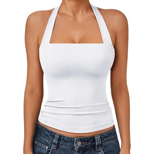 image:imageTrendy Queen Womens Halter Tank Tops  Square Neck Sleeveless Going Out amp Vacation TopsWhite